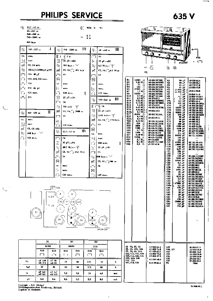 PHILIPS 635V service manual (1st page)
