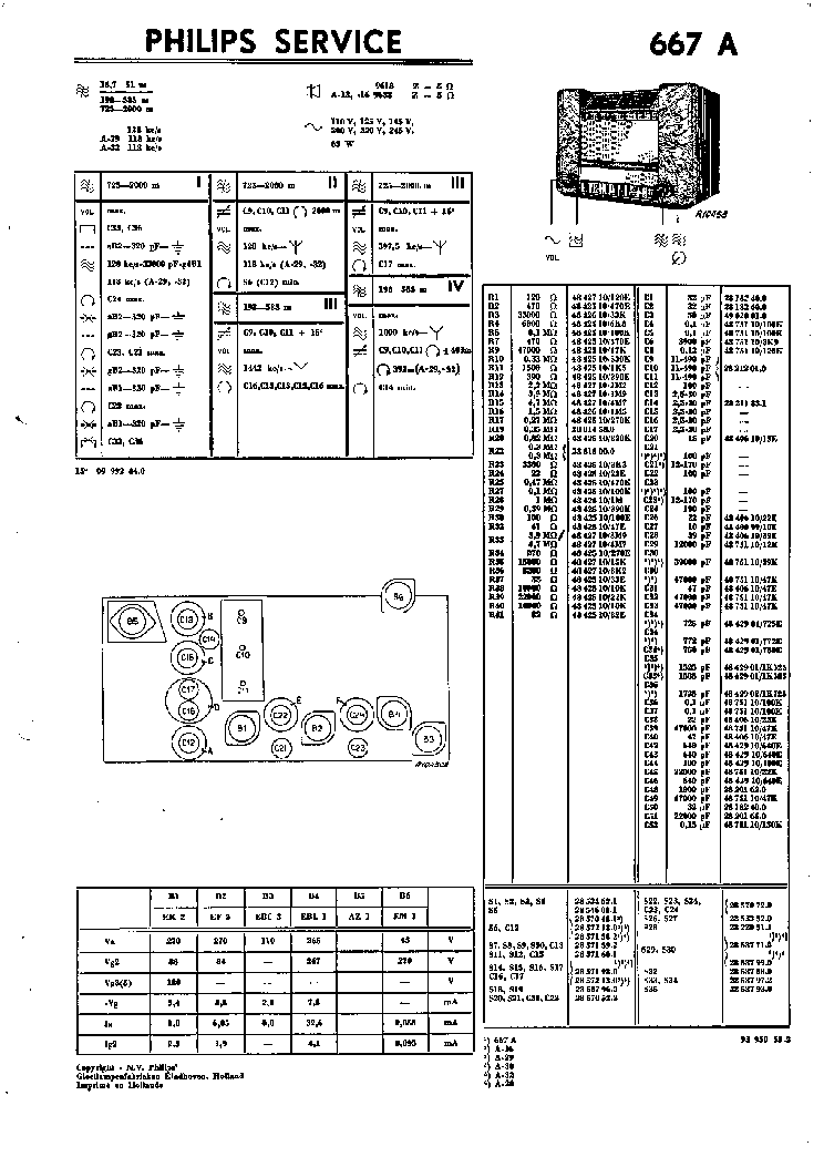 PHILIPS 667A service manual (1st page)