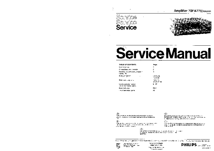 PHILIPS 70FA775 service manual (1st page)