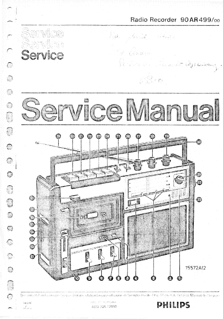 PHILIPS 90AR499 SM service manual (1st page)