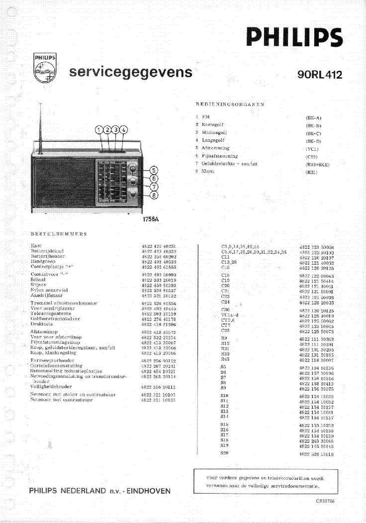 PHILIPS 90RL412 SM SHORT service manual (1st page)