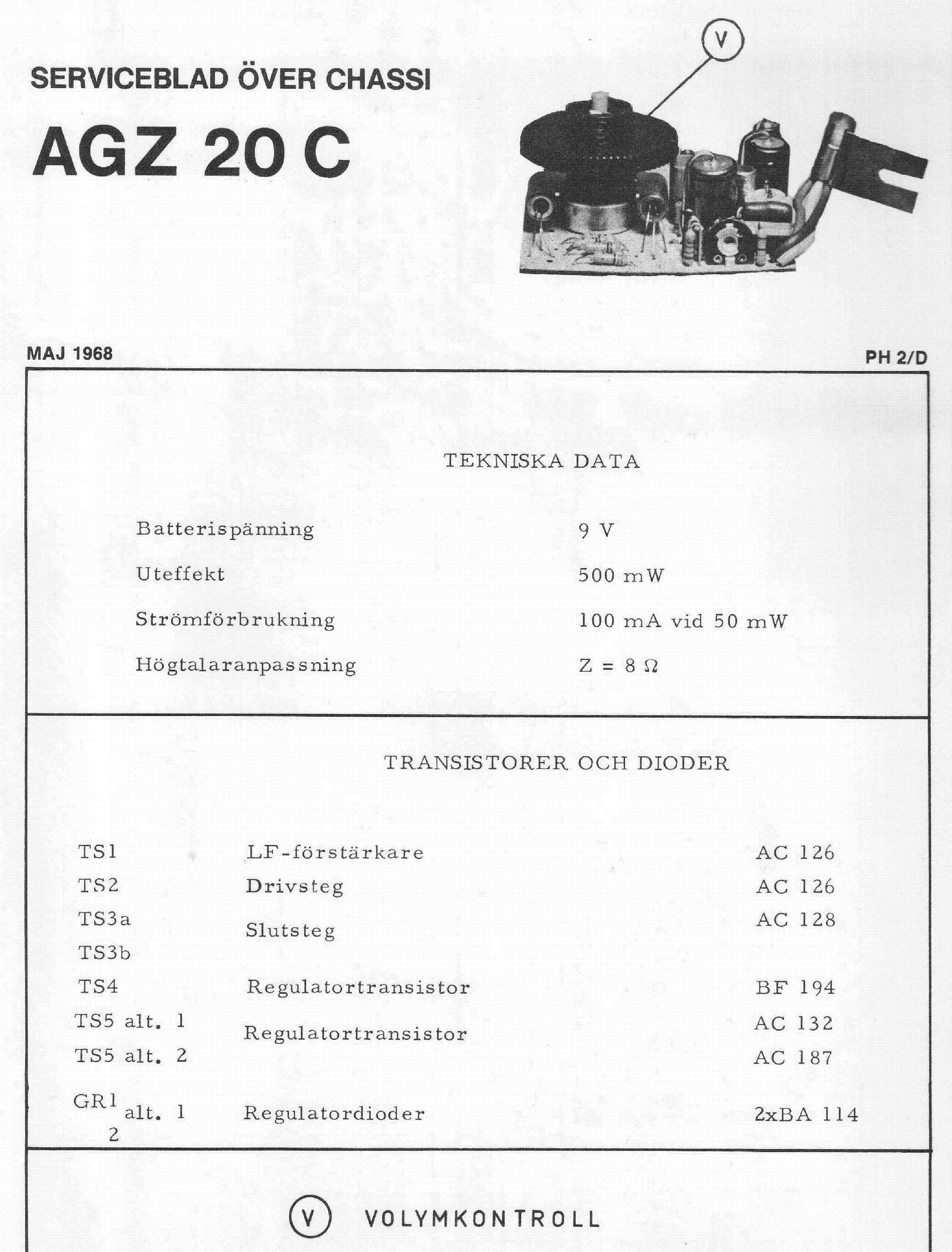 PHILIPS AGZ20C TUNRTABLE AMPLIFIER SM service manual (1st page)