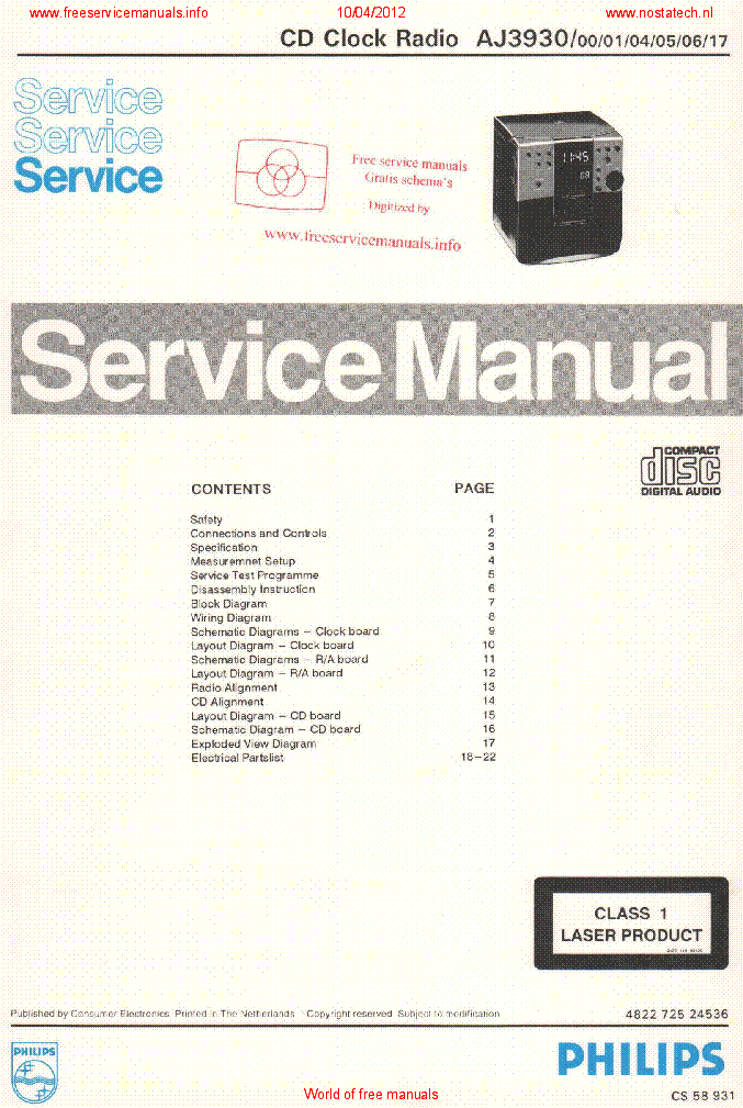 PHILIPS AJ3930 SM service manual