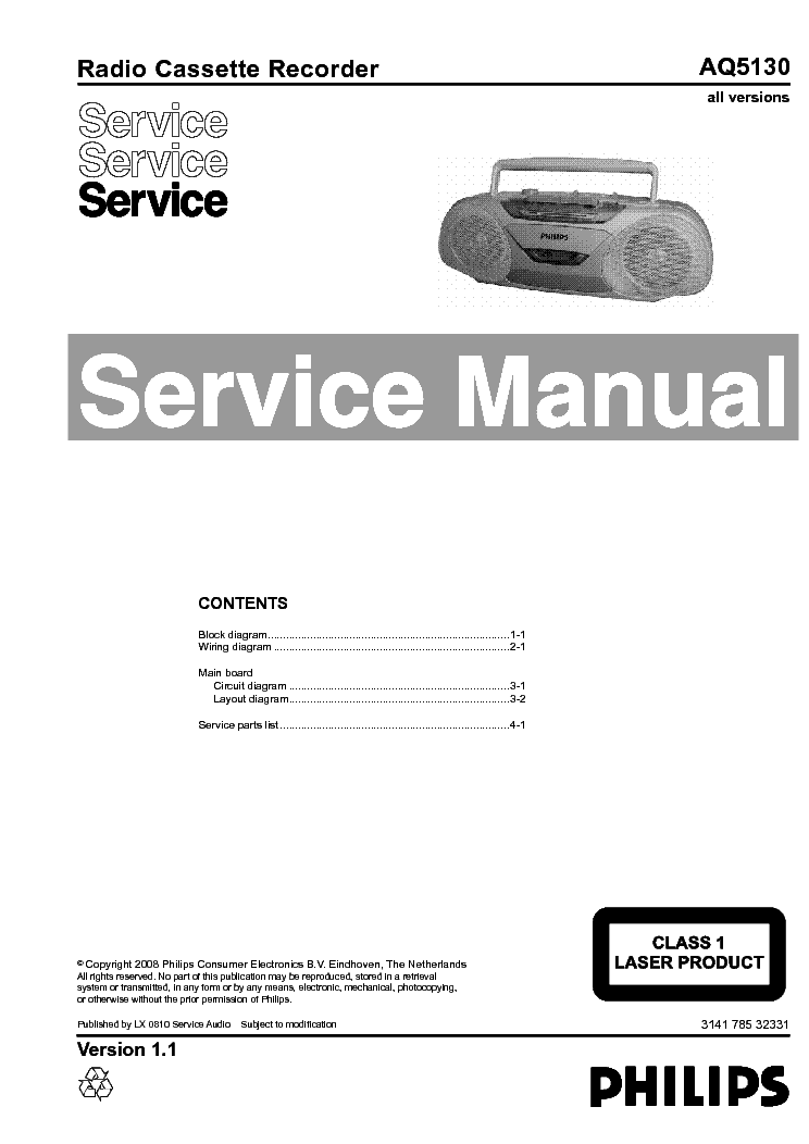 PHILIPS AQ5130 service manual (1st page)