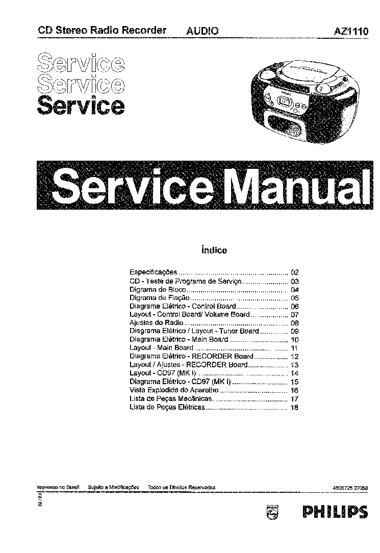 PHILIPS AZ1110 SM service manual