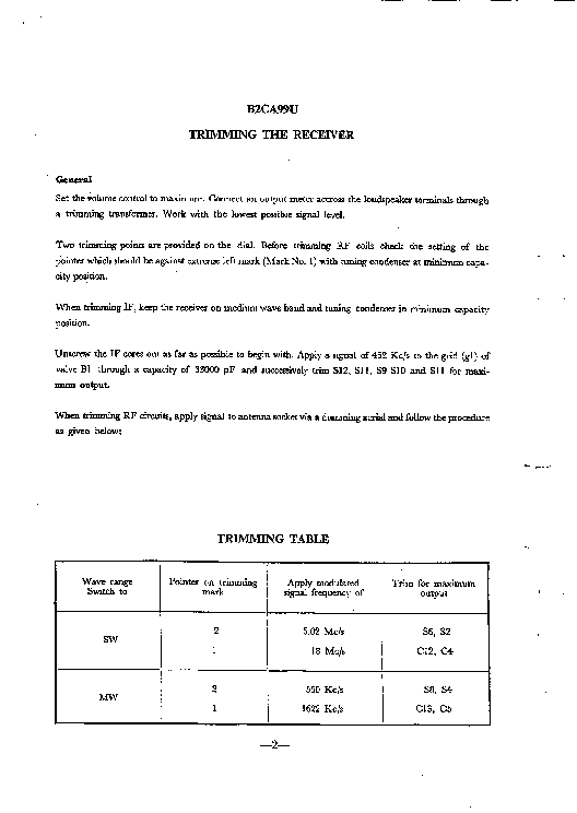 PHILIPS B2CA99U service manual (2nd page)