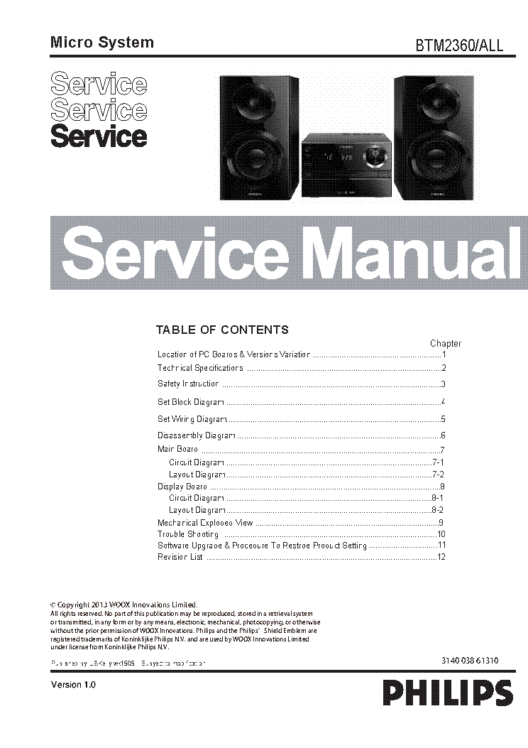 PHILIPS BTM2360 SM service manual (1st page)