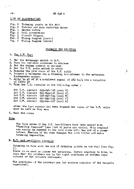 PHILIPS BX638Z 6V-VIBRATOR RADIO 1953 SM service manual (2nd page)