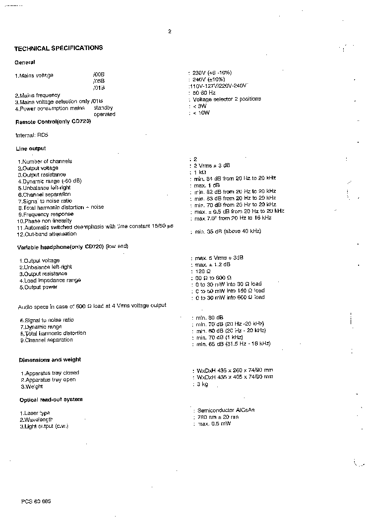PHILIPS CD710 CD720 service manual (2nd page)
