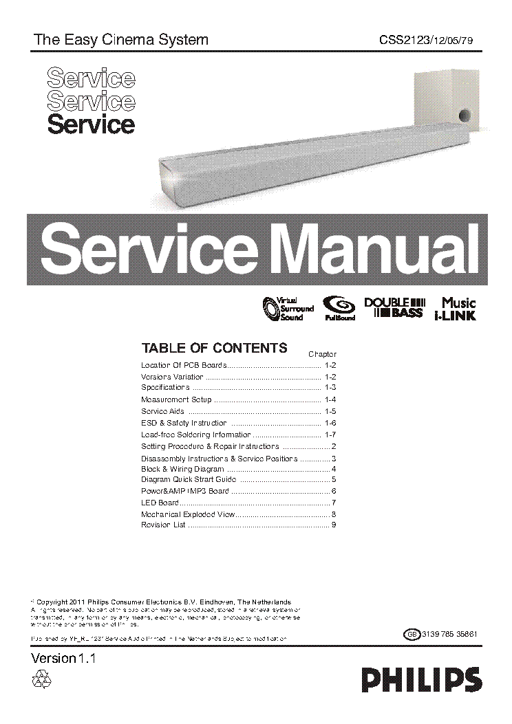 PHILIPS CSS2123-12-05-79 SM service manual (1st page)