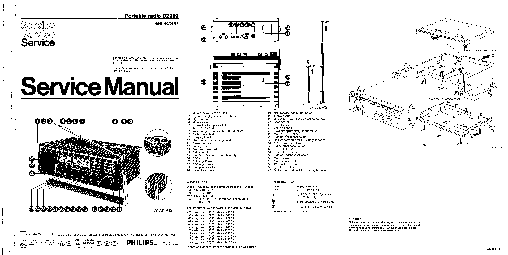 PHILIPS D2999 SM service manual (1st page)
