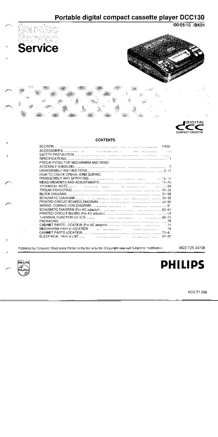 PHILIPS DCC130 service manual (1st page)