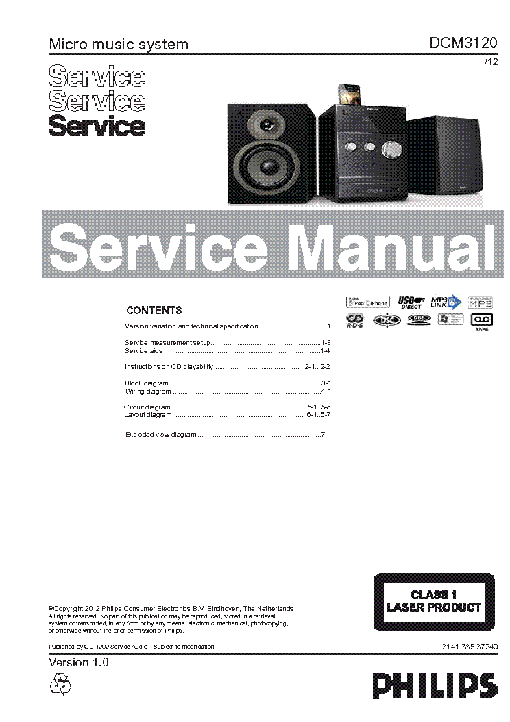 PHILIPS DCM3120 service manual (1st page)