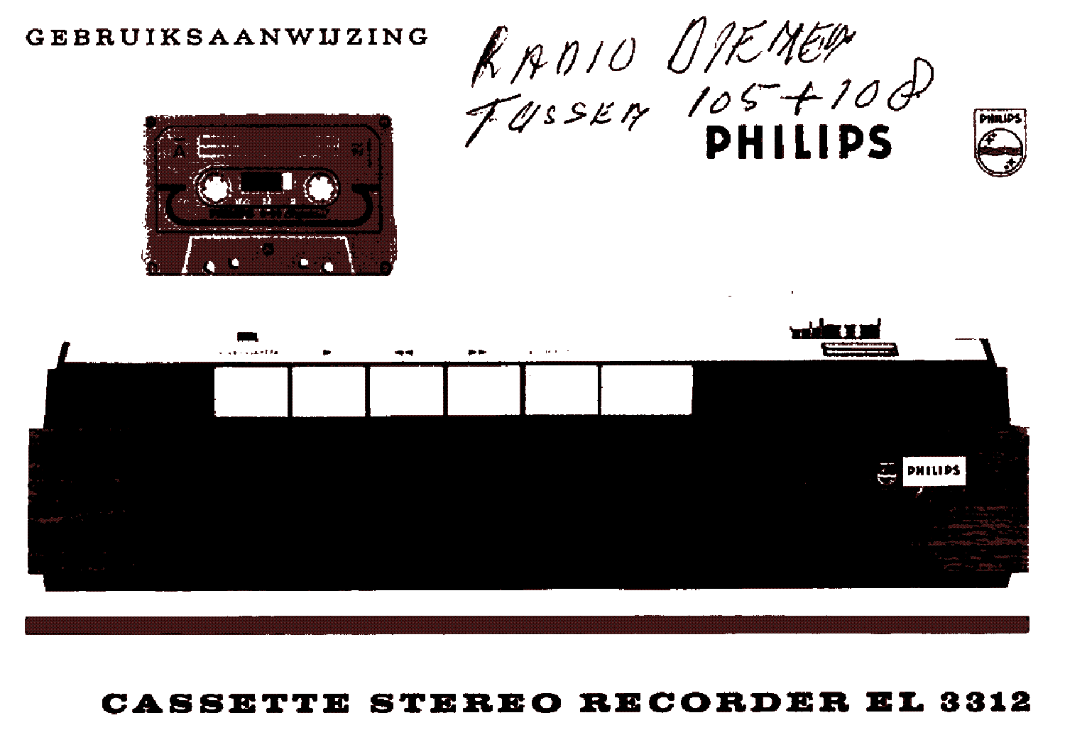 PHILIPS EL3312 CASETTE STEREO RECORDER USR SM service manual (1st page)