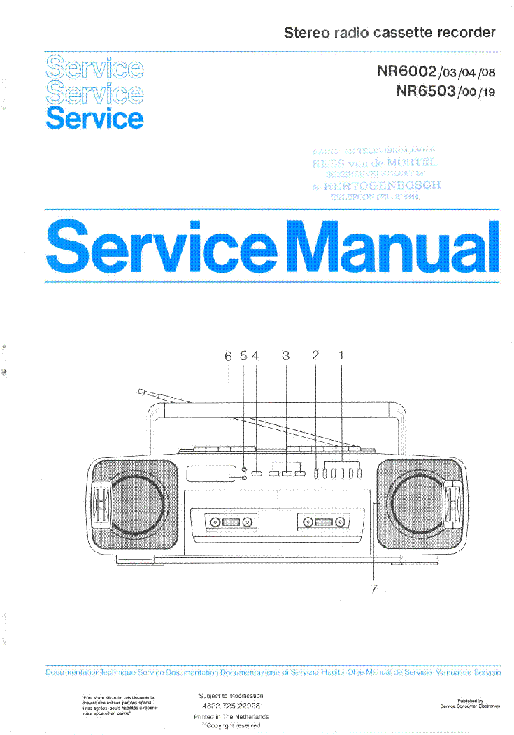 PHILIPS ERRES NR6002 NR6503 SM service manual (1st page)