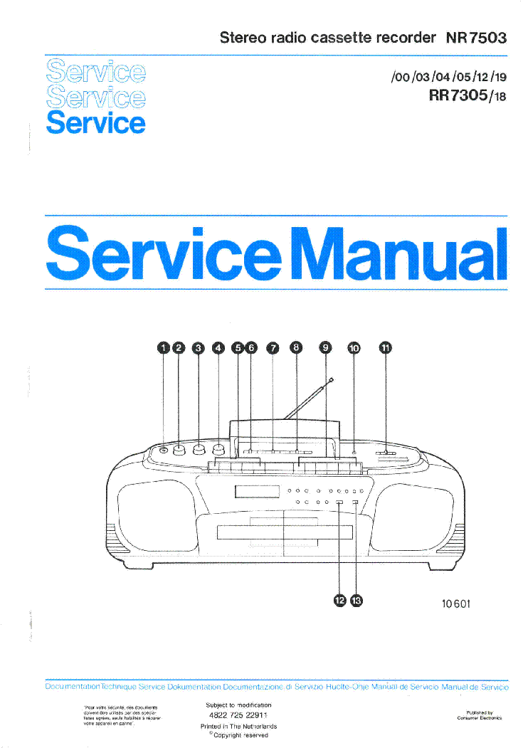 PHILIPS ERRES NR7503 RR7305 SM service manual (1st page)