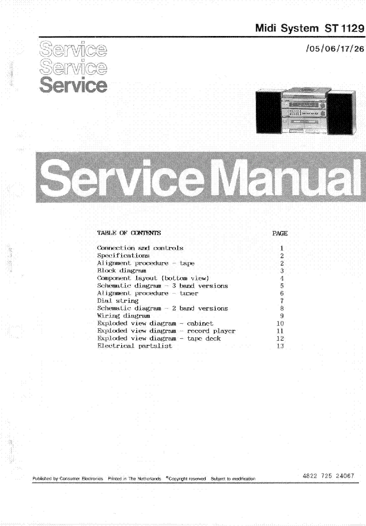 PHILIPS ERRES ST1129 SM service manual (1st page)