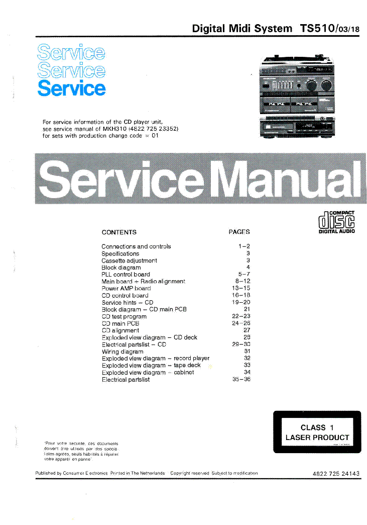 PHILIPS ERRES TS510 SM service manual (1st page)