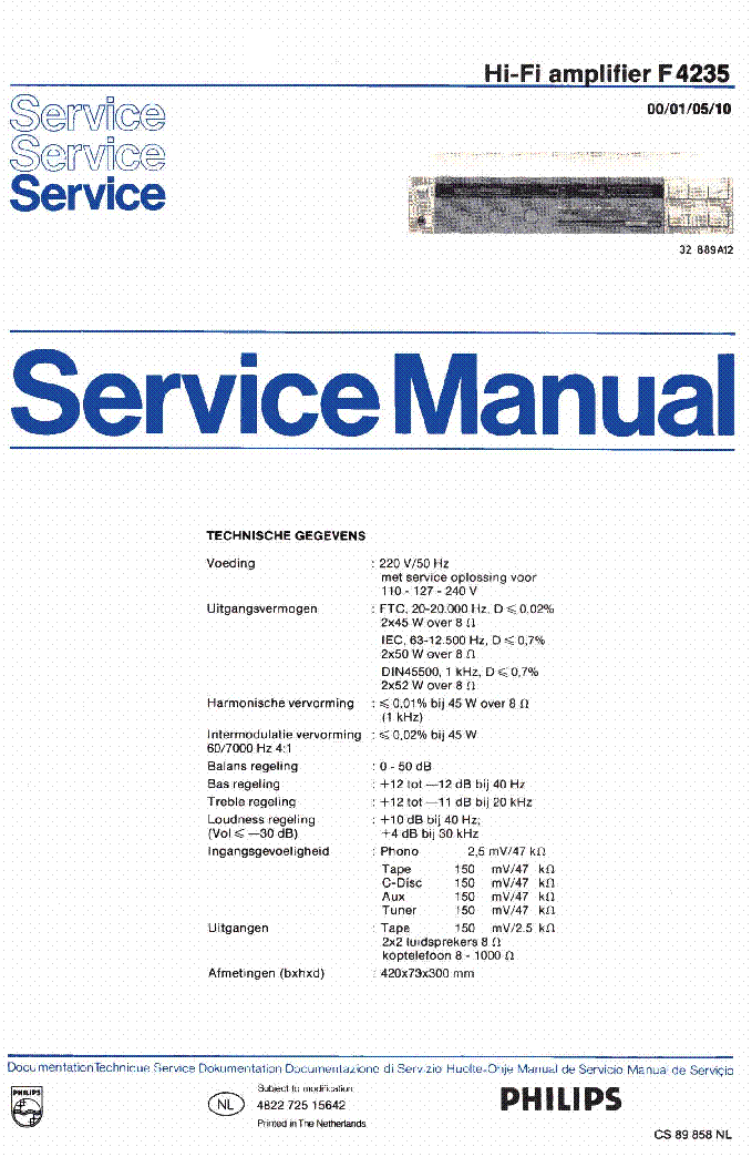 PHILIPS F4235-00-01-05-10 SM service manual (1st page)