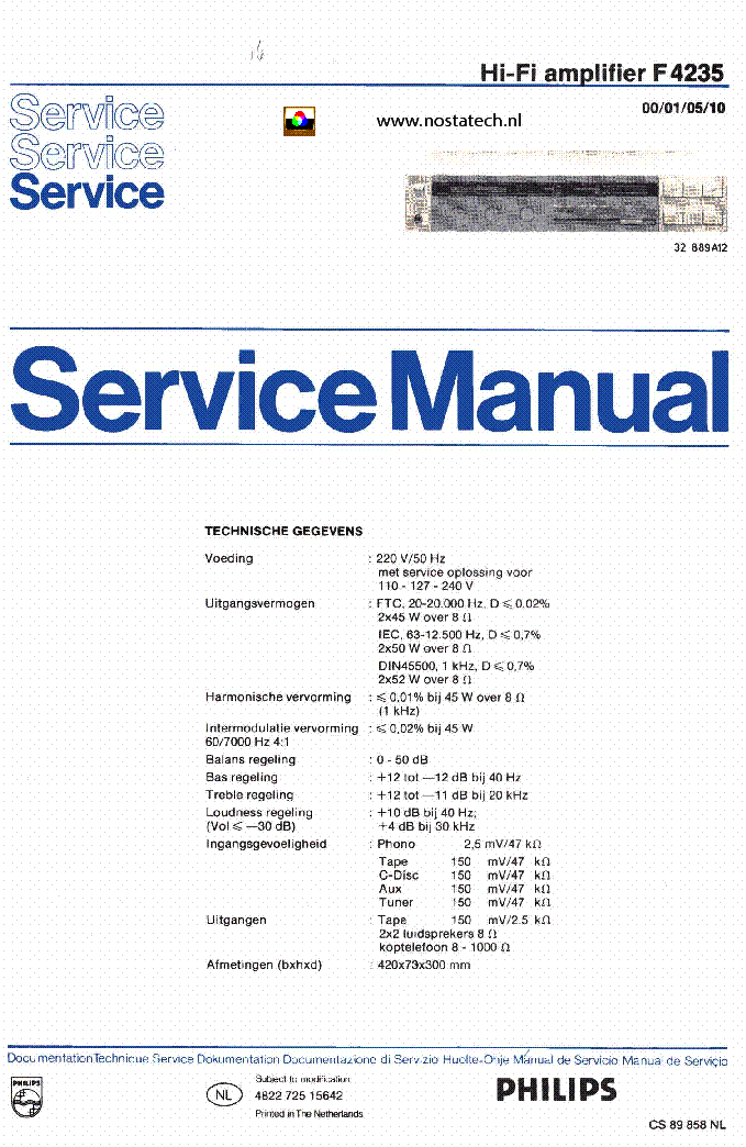 PHILIPS F4235 service manual (1st page)