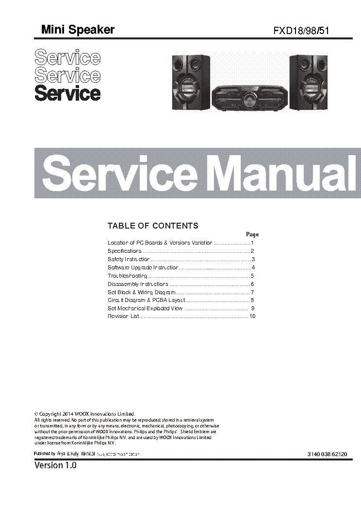 PHILIPS FXD18-98-51 VER.1.0 service manual (1st page)