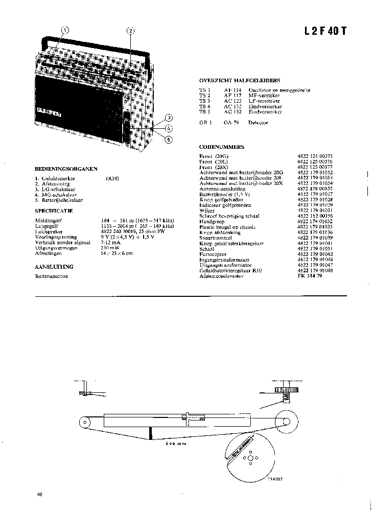 PHILIPS L2F40T PORTABLE RADIO SM service manual (1st page)