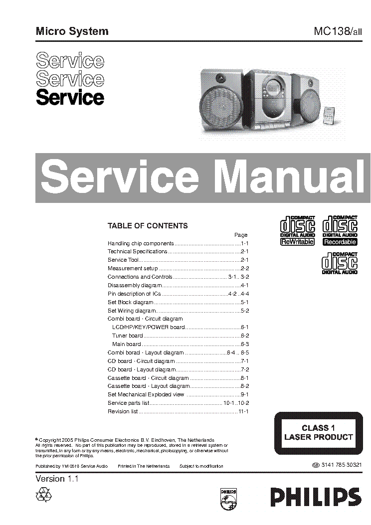 PHILIPS MC-138 service manual (1st page)