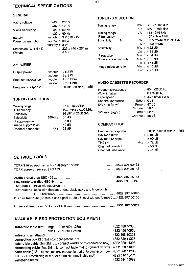 PHILIPS MC-30 SM service manual (2nd page)