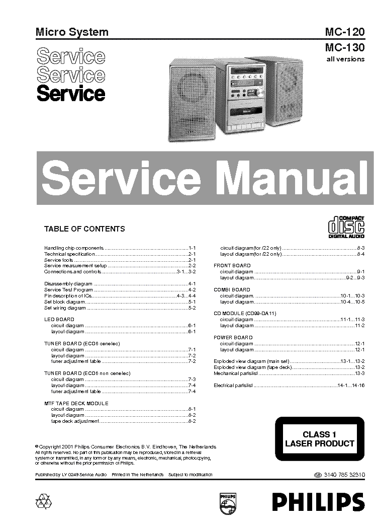 PHILIPS MC120 MC130 service manual