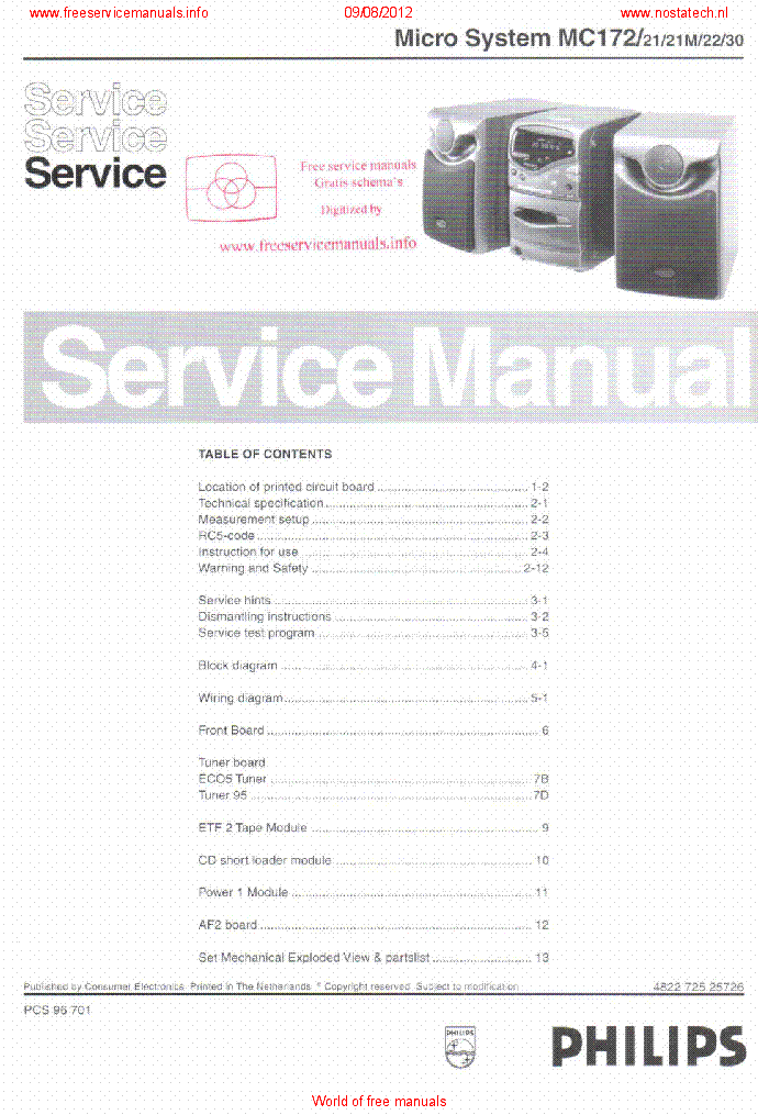 PHILIPS MC172 SM service manual (1st page)
