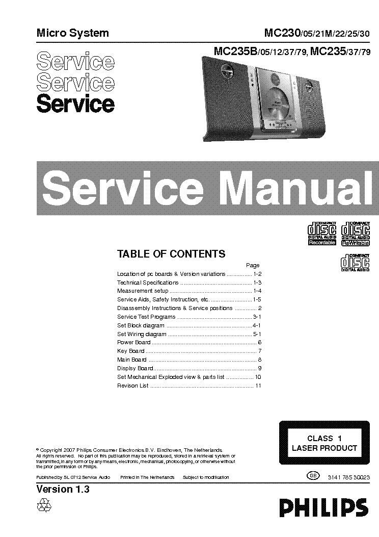 PHILIPS MC230MC235B service manual (1st page)