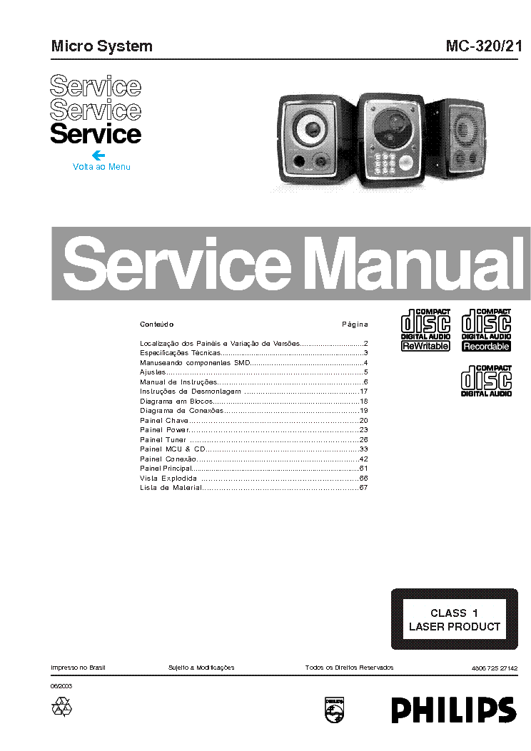 PHILIPS MC320-21 SM service manual (1st page)