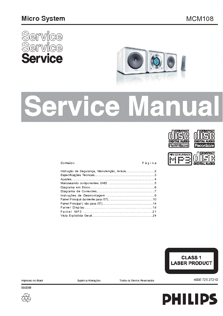 PHILIPS MCM108 SM service manual (1st page)