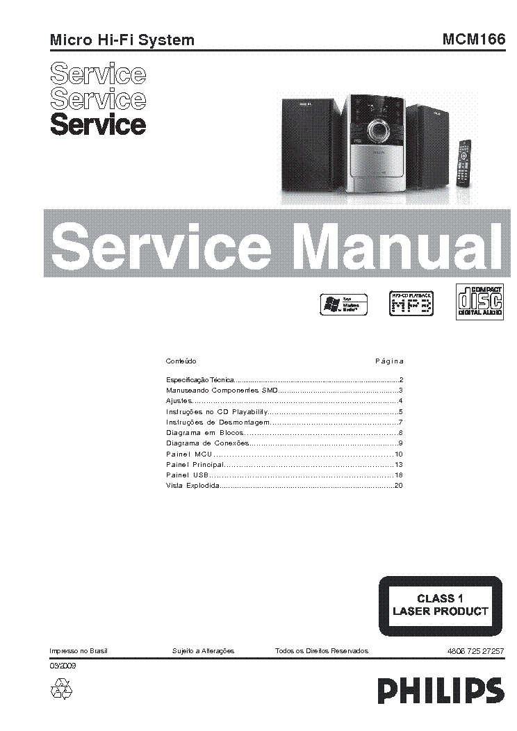 PHILIPS MCM166 service manual (1st page)