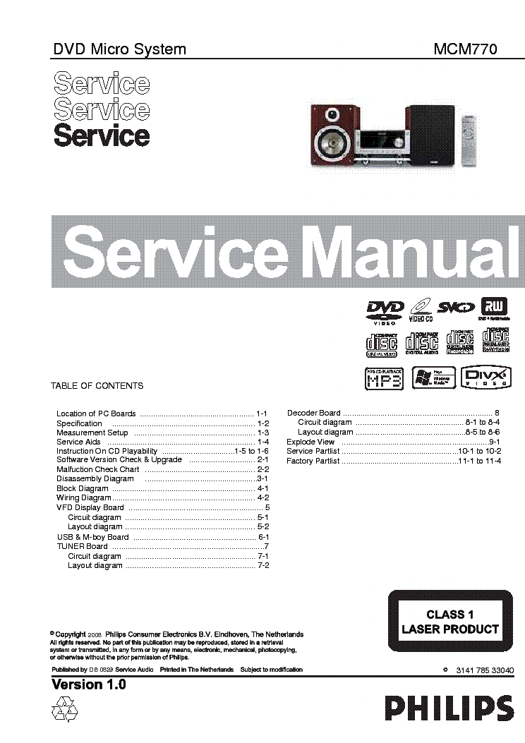 PHILIPS MCM770 service manual (1st page)