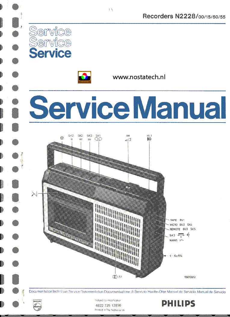 PHILIPS N2228-00-15-50-55 SM service manual (1st page)