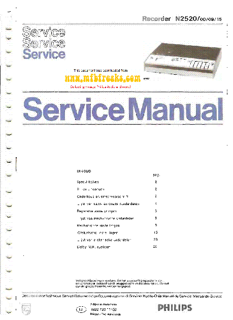 PHILIPS N2520 service manual (1st page)