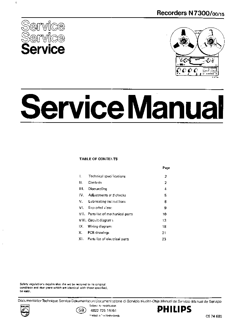 PHILIPS N7300 Service Manual download, schematics, eeprom, info for experts