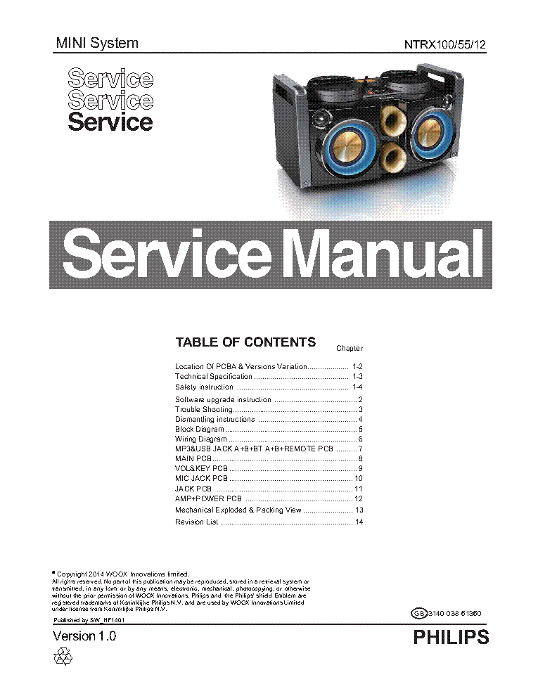 PHILIPS NTRX100 VER.1.0 service manual (1st page)