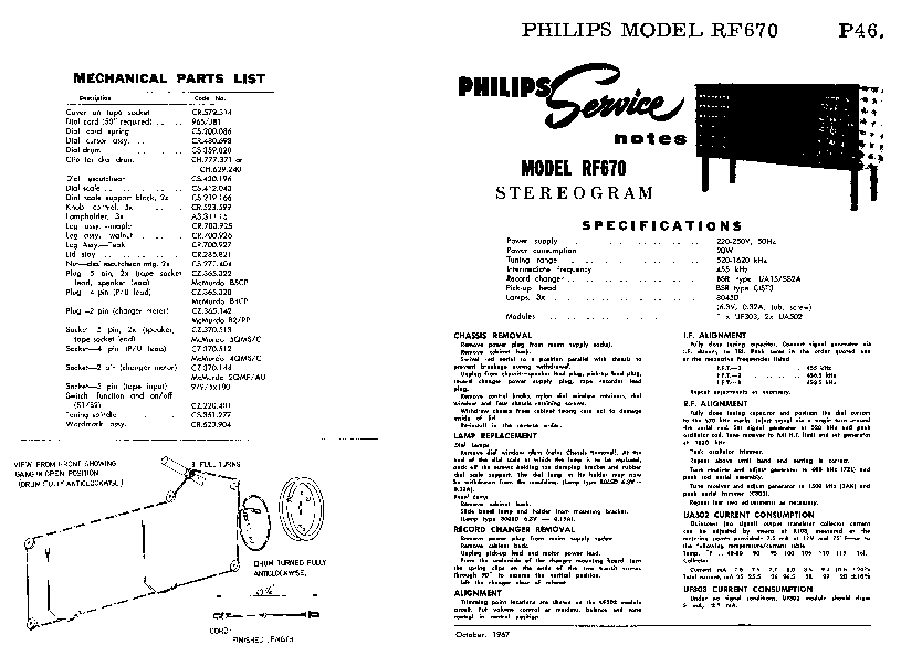 PHILIPS RF-670 SM service manual (1st page)