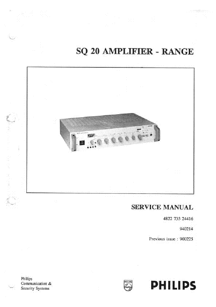 PHILIPS SQ20 service manual (1st page)