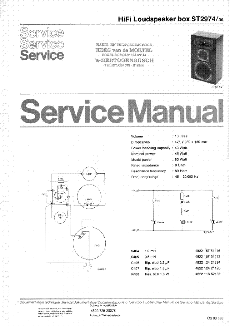 PHILIPS ST2974-00 SM ERRES service manual (1st page)