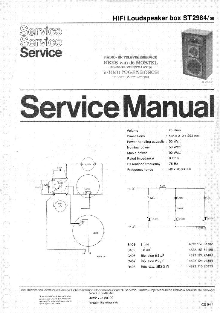 PHILIPS ST2984-00 SM ERRES service manual (1st page)