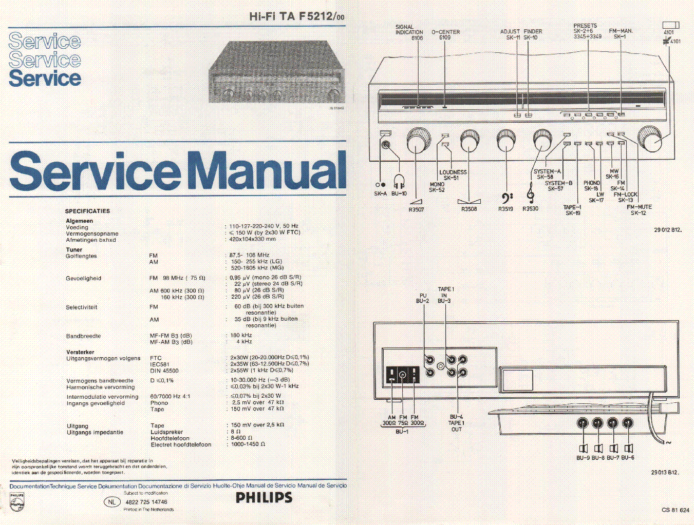 PHILIPS TA F5212 service manual (1st page)