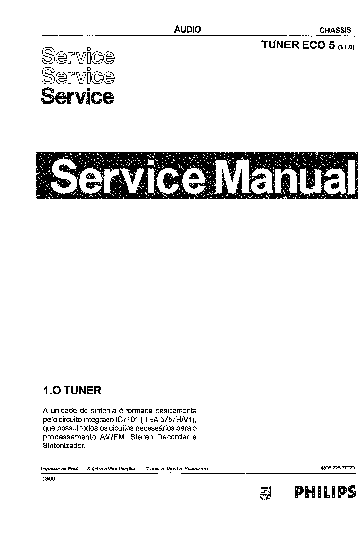 PHILIPS TUNER ECO5 VER.1.0 SM service manual (1st page)