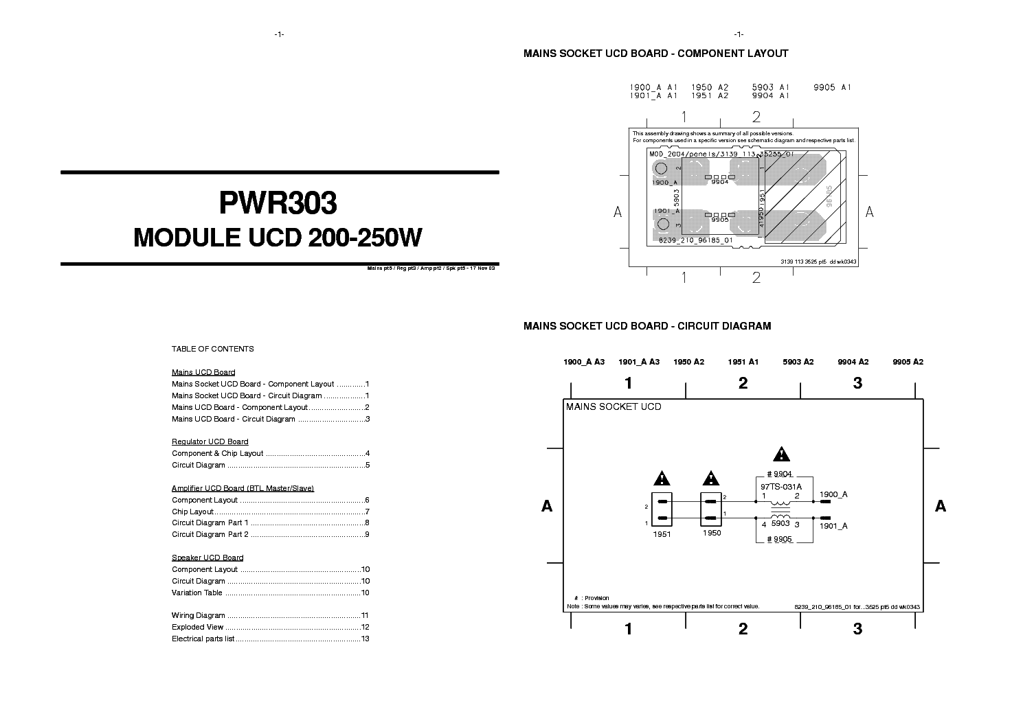 PHILIPS UCD-PWR303-200-250W-1 MODULE SM service manual (1st page)