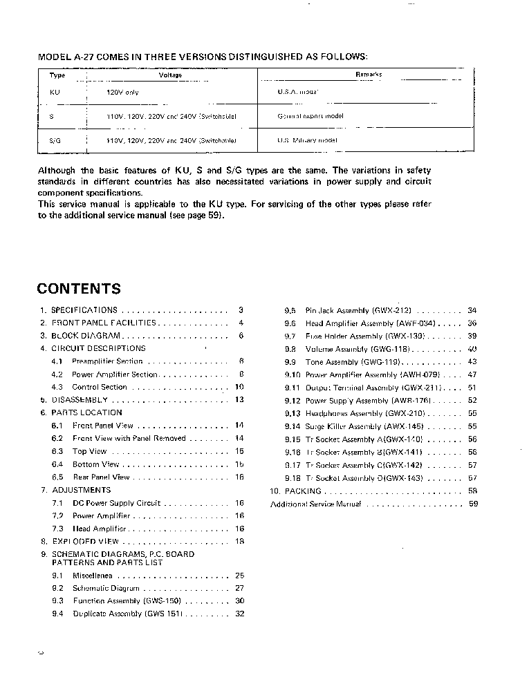 PIONEER A-27 SM service manual (2nd page)