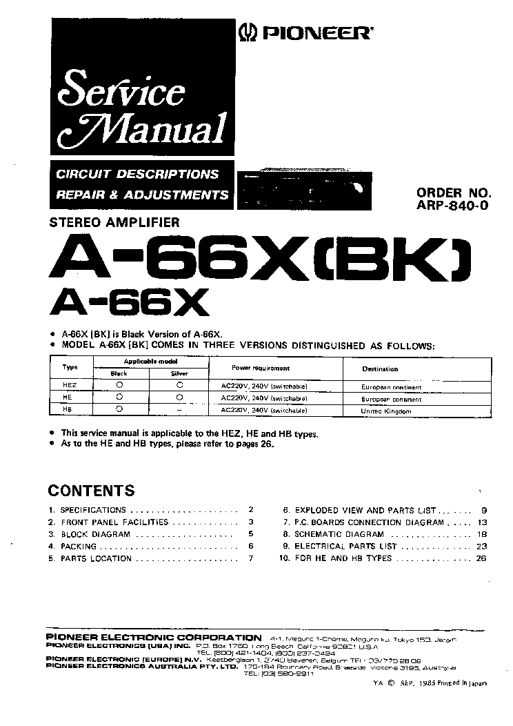 PIONEER A-66X SM service manual (1st page)