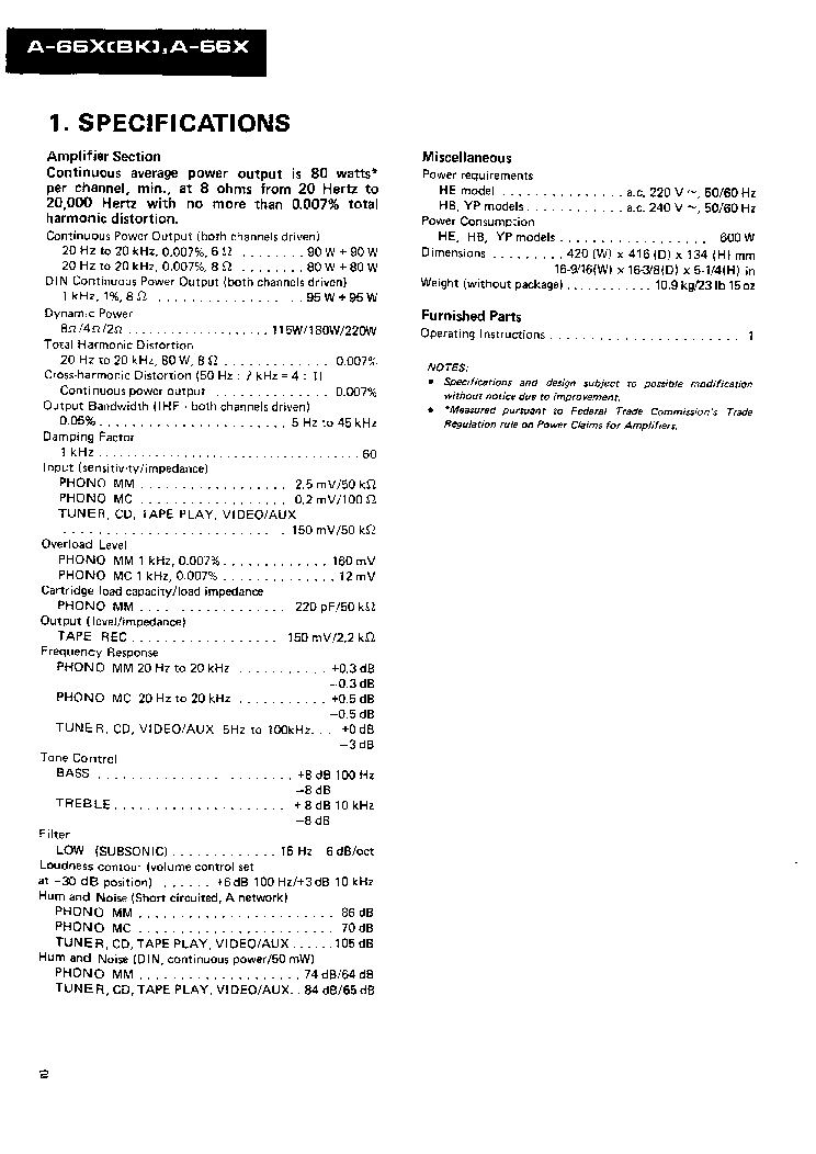 PIONEER A-66X SM service manual (2nd page)