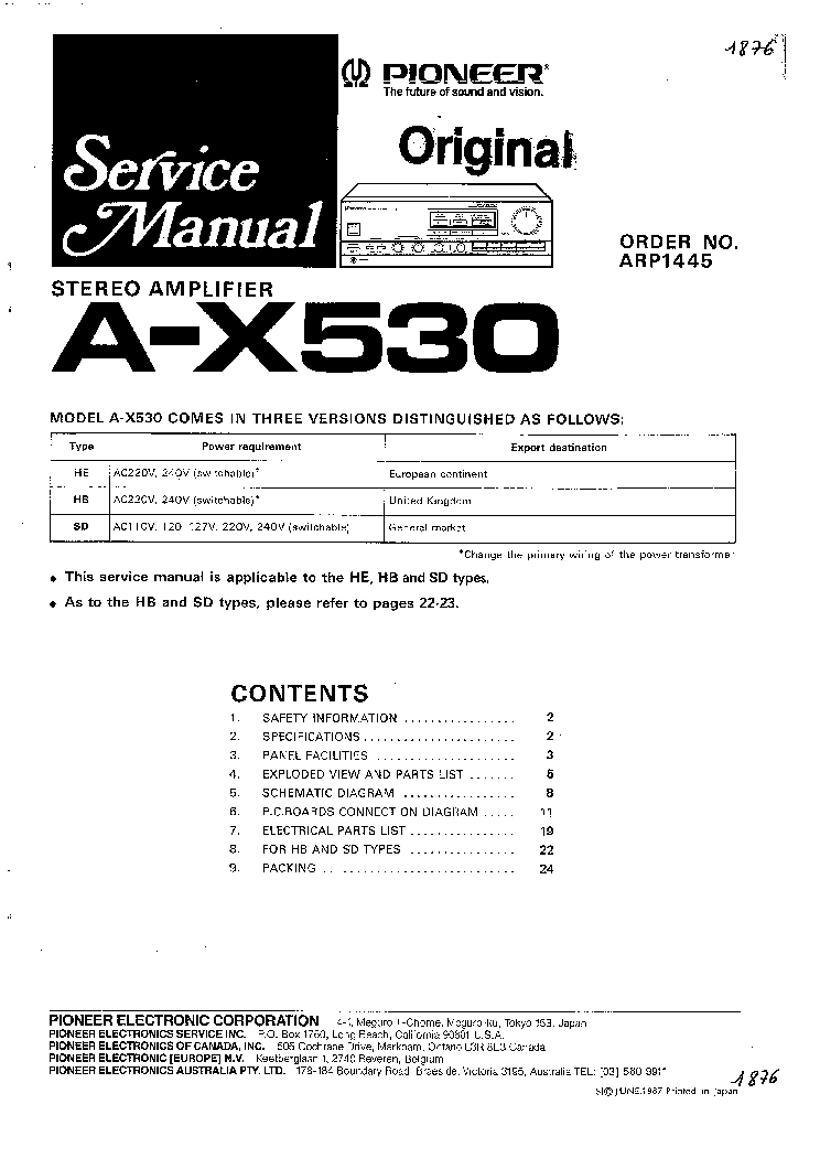 PIONEER A-X530 SM service manual (1st page)